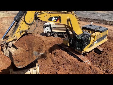 Caterpillar 385C Excavator Loading Mercedes & MAN 4 Axle Trucks - Sotiriadis/Labrianidis Mining