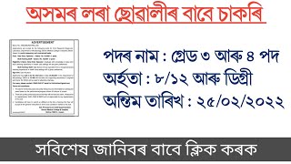 Latest Assam Government Job Recruitment 2022 | Assam Job Information | Job News Today | HS pass Job - DAY