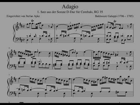 Galuppi: Adagio in D major on piano (score version)