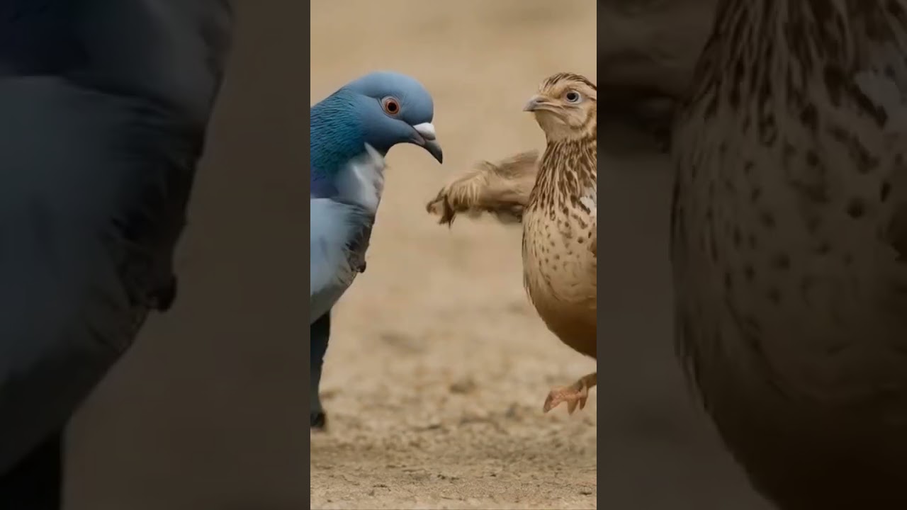 ハトとウズラの一色触発