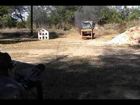 P3 M-134A1 Vulcan Airsoft Minigun Destroys 40" TV