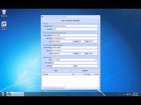 MS Word Receipt Template Software