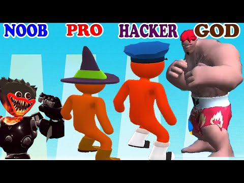 NOOB vs PRO vs HACKER vs GOD in Monster Run 3D vs Giant Rush Gameplay - PikaName Game