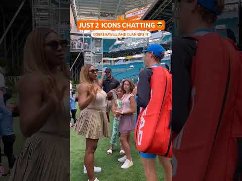 Jannik Sinner chatting with Serema Williams after defeating Medvedev in Miami 2024 🦊🇺🇸🐬