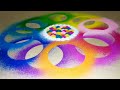How to make very unique & colourful rangoli in just less than 5 min | Very easy & quick rangoli |