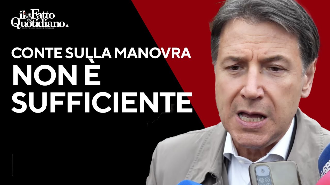 Conte: "Manovra insufficiente rispetto ai bisogni del paese". E propone le sue ricette