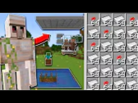 Minecraft Easiest 3 Villager Iron Farm  -  1800+ Per Hour