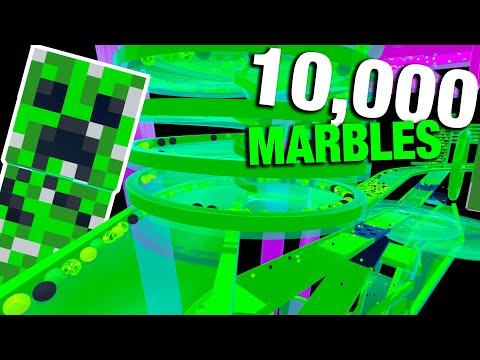 I Made A GIANT CREEPER Marble Run and This Happened... - Marble World X MINECRAFT