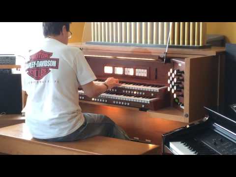 My friend Larry Chamberlain on our Rodgers two manual organ video 1