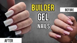 Builder Gel Nails Tutorial *A-Z* ,How to Refill Poly-Gel nails with Builder-Gel ?