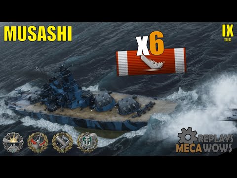Musashi 6 Kills & 161k Damage | World of Warships Gameplay