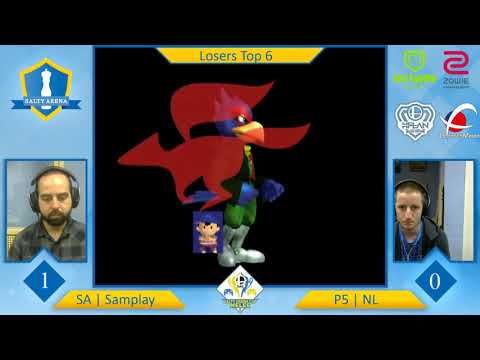 Salty Arena Cup Melee #1 [NTSC] - Losers Quarter - Samplay (Falco) vs P5 | Nuclear Lunch (Ness)