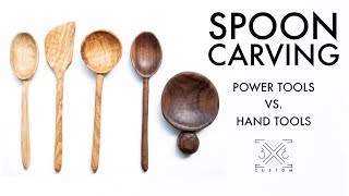 Experimenting with Spoon Carving // Hand Tools vs. Power Tools // Woodworking // Wood Carving