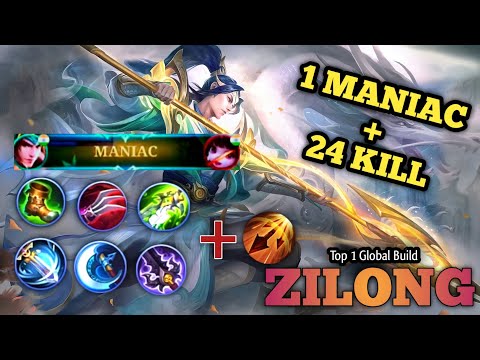 Maniac🔥 !! Zilong Best Build & Emblem 2022 !! Full Lifesteal & Damage Build !! #mlbb #zilong