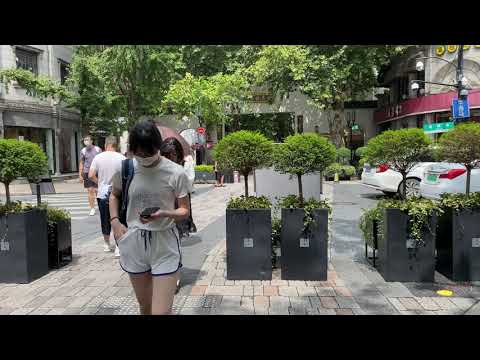 Caminhe pela China Zhongshan Middle Road, cidade de Hangzhou