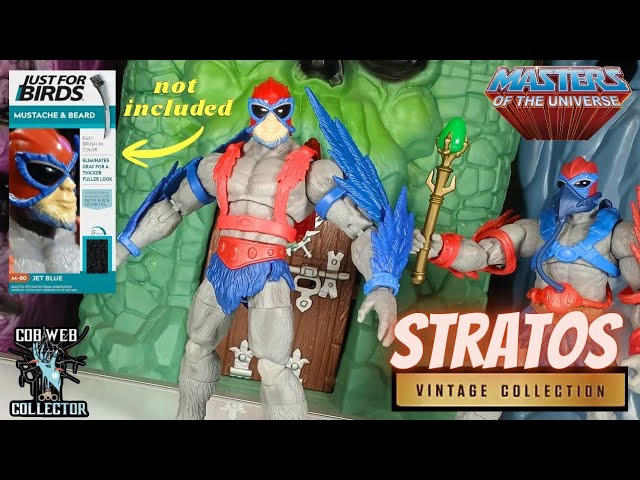 Vídeo relacionado con Masters of The Universe Masterverse Colección Retro Stratos Figura de acción de 17,78cm con 30 Puntos de articulación, líder heroico de los Hombres alados con Accesorios, JBP96