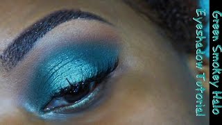 Green Smokey Halo Eyeshadow  Fall Makeup 16  PlusS