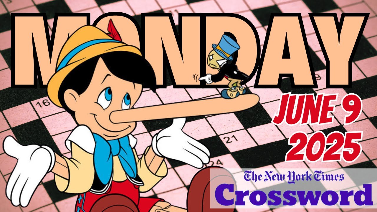 Monday: Plain As The Nose - NYT crossword 6/9/2025