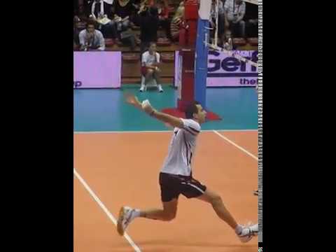 Georg Grozer junior warm-up spike in slow motion