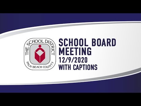 12/9/2020 SDPBC School Board Workshop & Meeting (with captions)