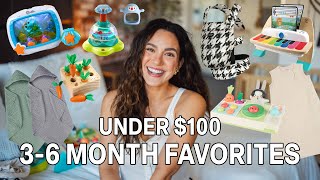 3-6 MONTH BABY FAVORITES UNDER $100! TOYS & MOST USED BABY ITEMS, REGISTRY MUST HAVES | 2025