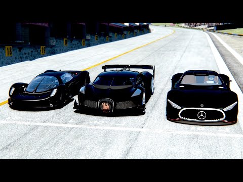 Bugatti Black Devil VGT vs VISION 1789 vs Mercedes-AMG Vision GT at Drag Race 20 KM