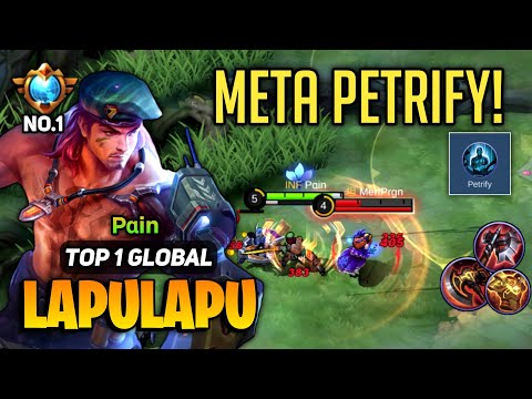 Petrify Meta! Lapu2 Offlane Gameplay [ Top 1 Global Lapu Lapu Best Build ] By Pαin- Mobile Legends