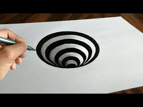 Very Easy!! 3D Trick Art How to Draw a Round Hole on Paper | #shorts #youtubeshorts #shortsvideo