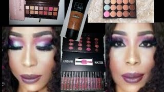 New drugstore makeup/huda beauty liquid matt full collection, anesthesia beverly hills palette