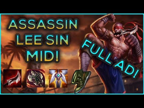 ASSASSIN LEE SIN MID!! Full AD 1 Shot Build! - League of Legends Gameplay