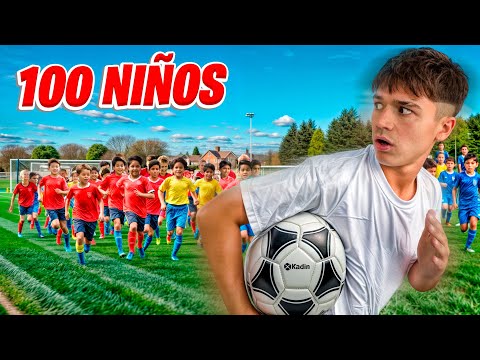 jugué contra 100 niños al futbol