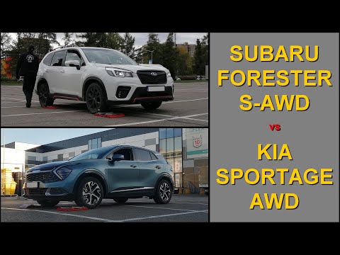 SLIP TEST - Subaru Forester Sport S-AWD Dual X-Mode vs Kia Sportage HEV AWD - @4x4.tests.on.rollers