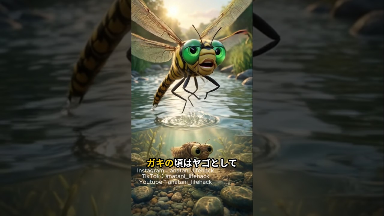㊗️16万再生💐オニヤンマとアメンボに関する雑学、ライフハック。知ってたら得する知識 #プチ知識 #豆知識 #雑学