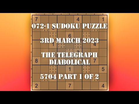 72 1 Sudoku Puzzle The Telegraph   Diabolical 5704