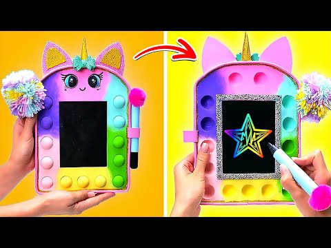 🦄. MagicalUnicorn Board! Draw with Sparkly Pop-It & Awesome DIY Tricks 🎨