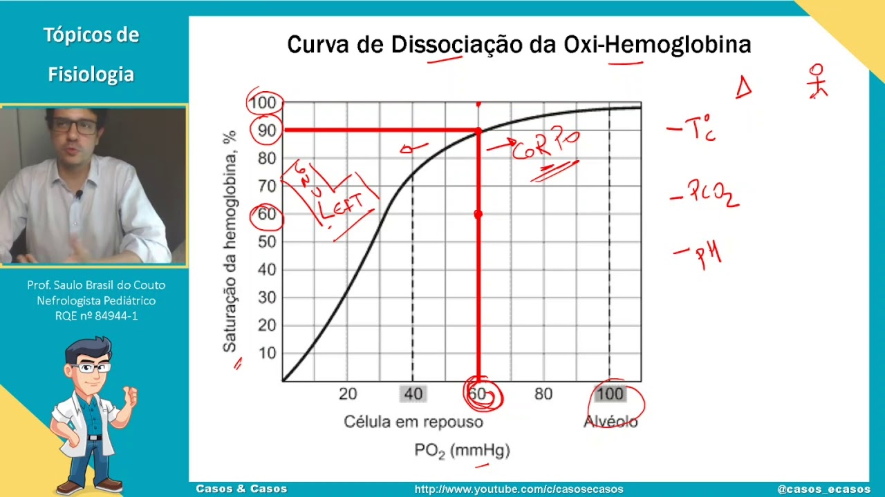 Curva de Dissociacao Oxi-hemoglobina na Prática! - Tópicos de Fisiologia
