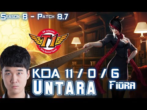 SKT T1 Untara FIORA vs SINGED Top - Patch 8.7 KR Ranked