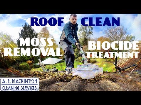 Roof Clean Moss Removal And Biocide Treatment