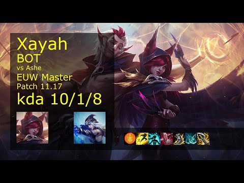 Xayah ADC & Rakan vs Ashe & Morgana - EUW Master 10/1/8 Patch 11.17 Gameplay
