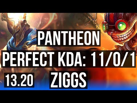PANTH vs ZIGGS (MID) | 11/0/1, Legendary, 800+ games | EUW Master | 13.20