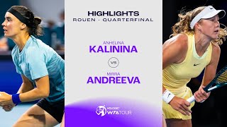 Теннис Anhelina Kalinina vs. Mirra Andreeva | 2024 Rouen Quarterfinal | WTA Match Highlights