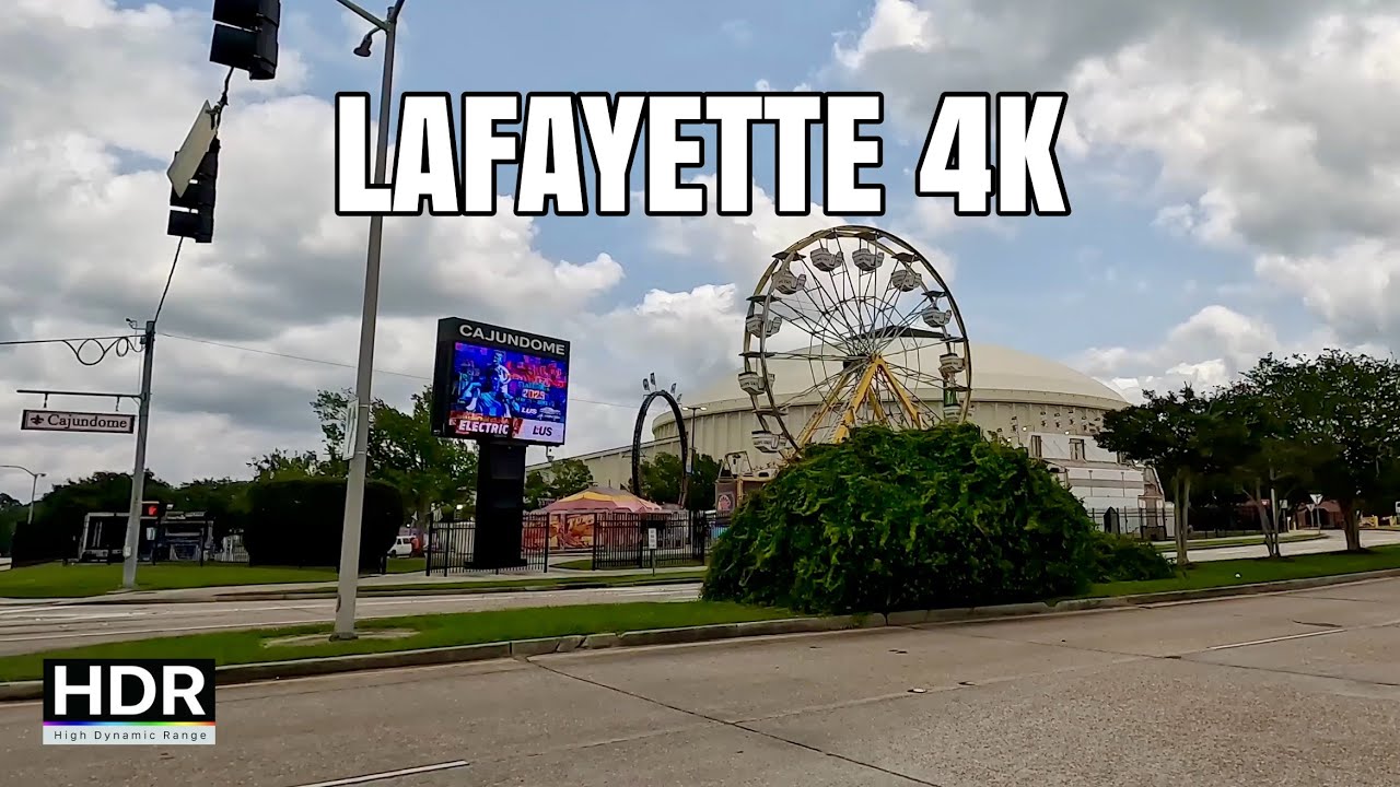 Immersive street-level walking tour through Lafayette, LA, United States, showcasing authentic urban landscapes, local architecture, and the vibrant atmosphere of the city's neighborhoods