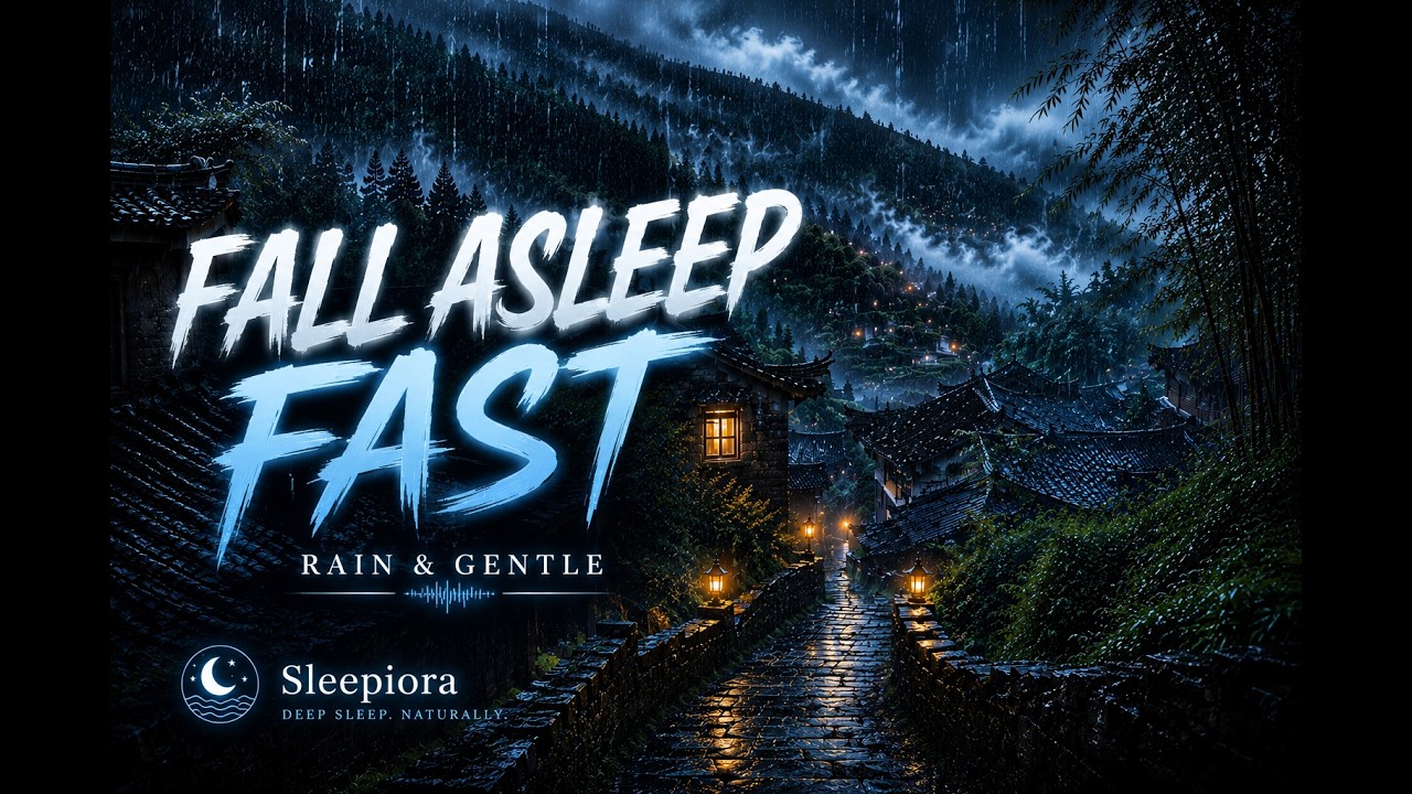 Fall Asleep Fast — Rain & Gentle Thunder in Misty Mountains | 4K Sleep Sounds