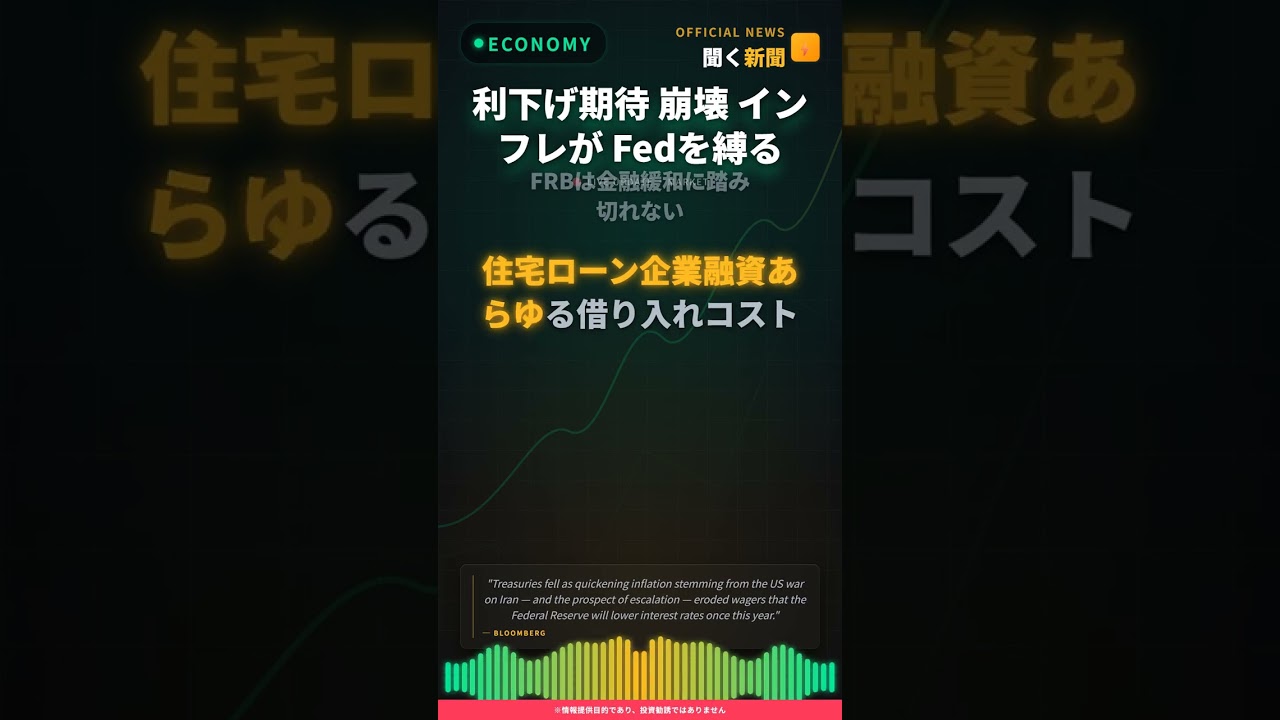 利下げ期待 崩壊 インフレが Fedを縛る