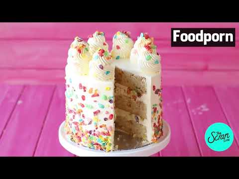 What kind of experience is made with a cake with an adult man?