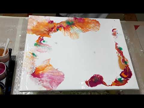 Anfanger Fehler bei Dutch technik, mit happy end. pouring acrylic夏之色#3