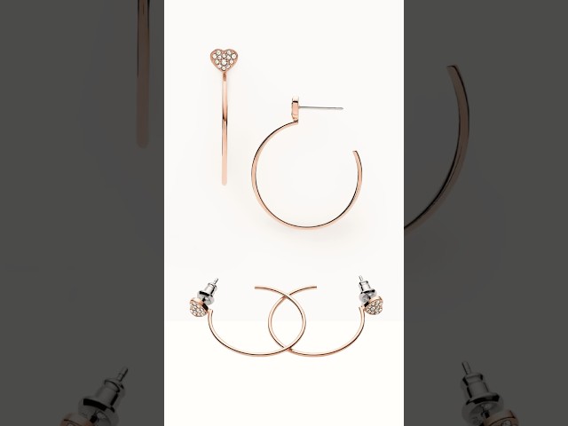 Vídeo relacionado con Fossil Collar colgante redondo de acero inoxidable tono oro rosa para mujer con cierre de langosta