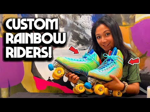 CUSTOM PAINTING MOXI RAINBOW RIDER ROLLER SKATES psst we're giving these roller skates away