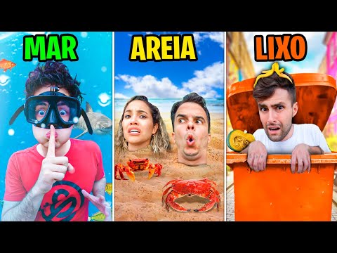 ME ENTERREI NA AREIA PARA ROUBAR NO ESCONDE ESCONDE E ELES SE REVOLTARAM!
