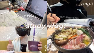 study vlog 🌷 | exam prep, supporting nsg, cafe study sessions, lot of food